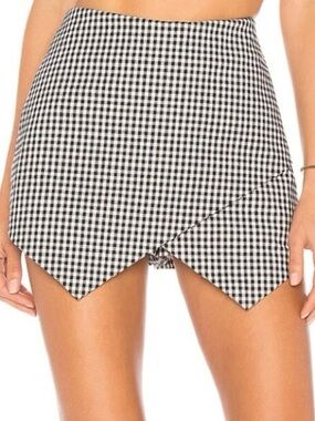 MAJORELLE Black and White Gingham Skort